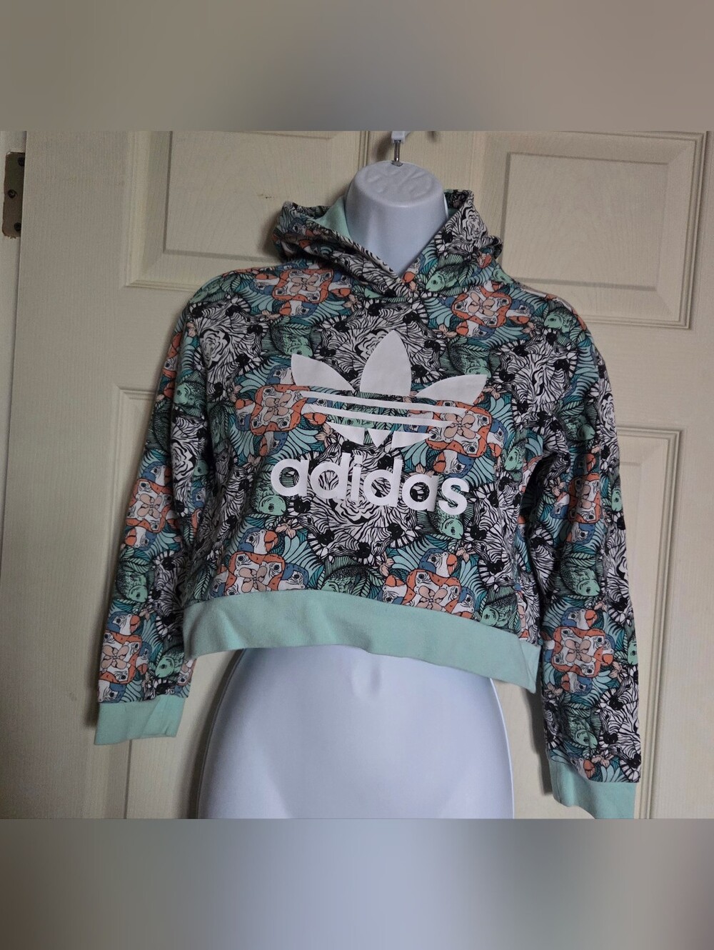 Adidas Originals Junior's Zoo Cropped Hoodie Size Small